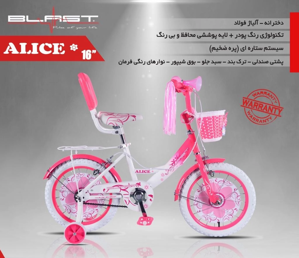 دوچرخه سایز 16 بلست مدل Alice دخترانه